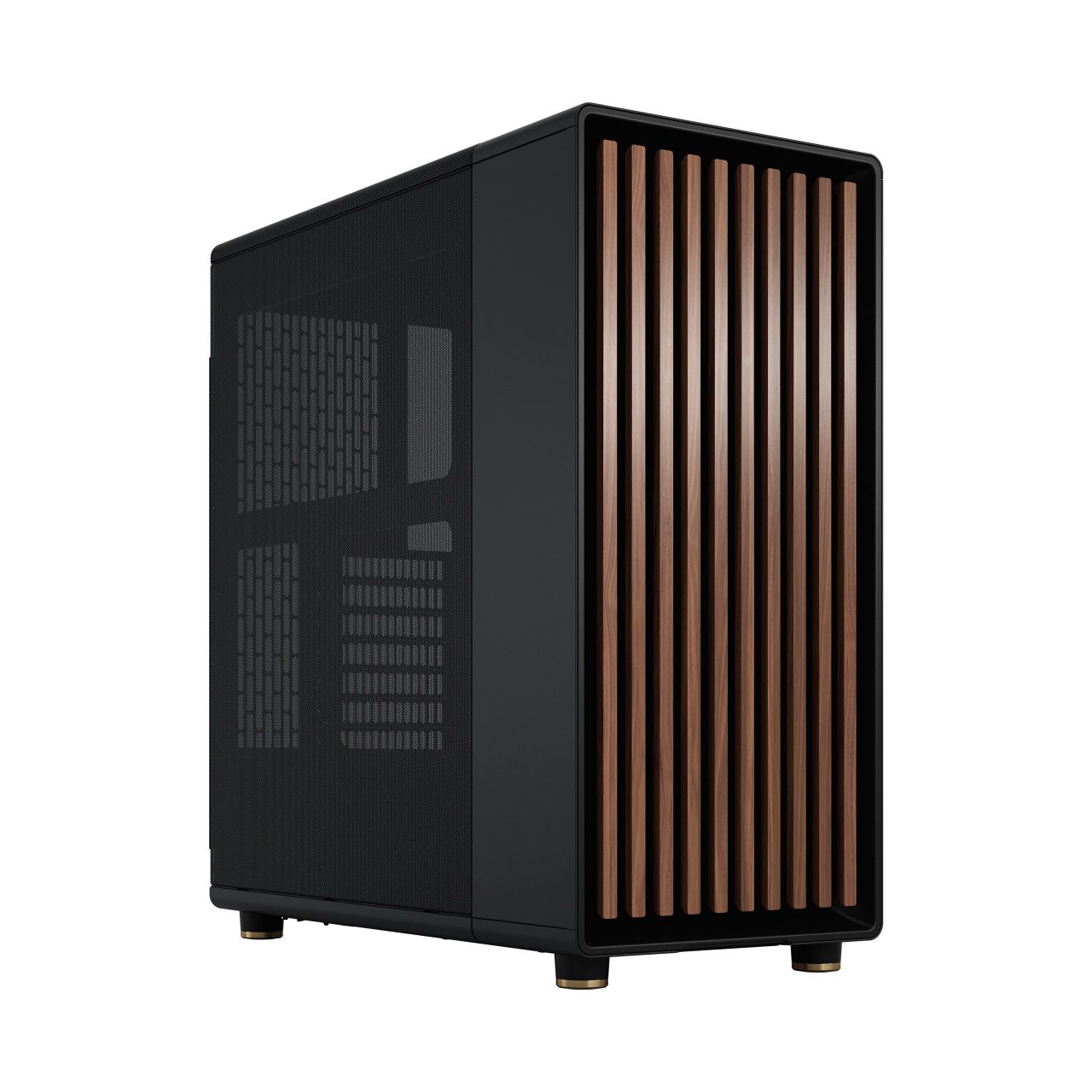 Fractal North | Black Mesh | <b>Front IO:</b> 1x USB Type-C + 2x USB Type-A + 2x 3.5mm In/Out Audio Jacks | <b>Fans:</b> 6x 120mm