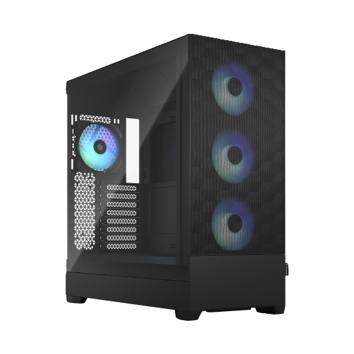 Fractal Pop Air XL | Black Tempered Glass | <b>Front IO:</b> 2x USB Type-A + 2x 3.5mm In/Out Audio Jacks | <b>Fans:</b> 3x 120mm + 3x 140mm