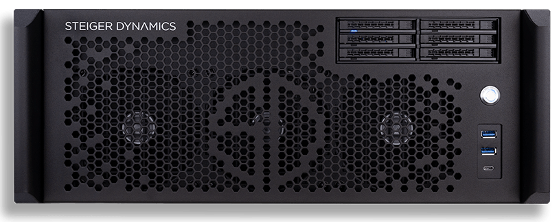 <b>INFINITUM II</b> 4U <b>Maximum Airflow</b>, Black, Rack-Mountable Chassis with <b>360mm AIO Liquid-Cooling Support, 20" length</b>, 1x 5.25" front bay, front USB-C / 2x USB-A 3.0/3.1, Made in USA